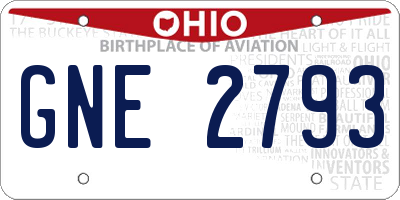 OH license plate GNE2793