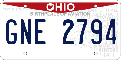 OH license plate GNE2794