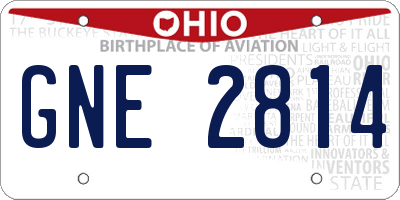 OH license plate GNE2814