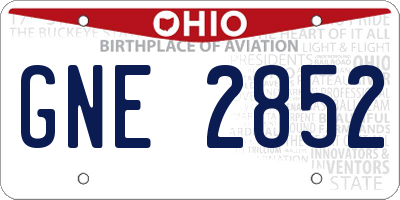 OH license plate GNE2852