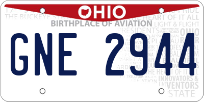 OH license plate GNE2944