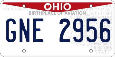 OH license plate GNE2956