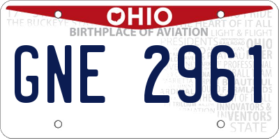 OH license plate GNE2961