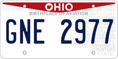 OH license plate GNE2977
