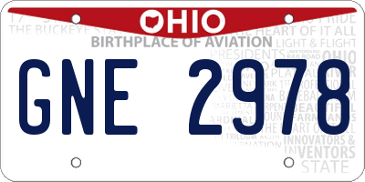 OH license plate GNE2978