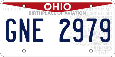 OH license plate GNE2979
