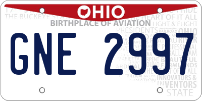 OH license plate GNE2997