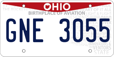 OH license plate GNE3055