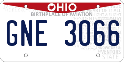 OH license plate GNE3066