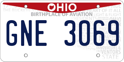 OH license plate GNE3069
