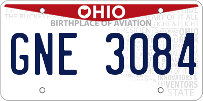 OH license plate GNE3084