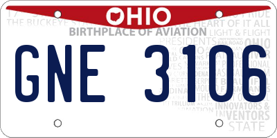 OH license plate GNE3106
