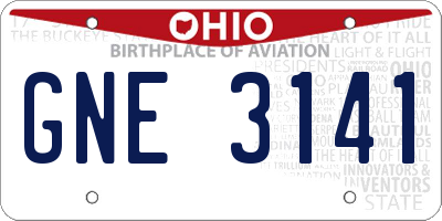 OH license plate GNE3141