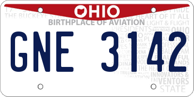 OH license plate GNE3142