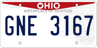 OH license plate GNE3167