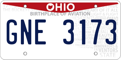 OH license plate GNE3173