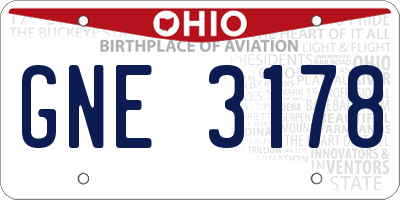 OH license plate GNE3178