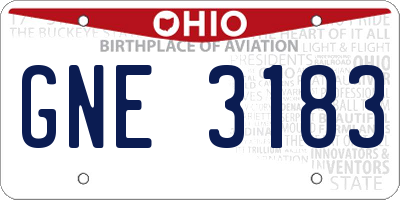 OH license plate GNE3183