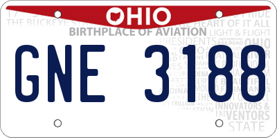OH license plate GNE3188