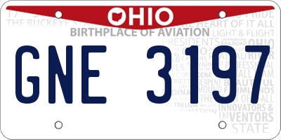 OH license plate GNE3197