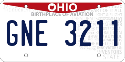 OH license plate GNE3211