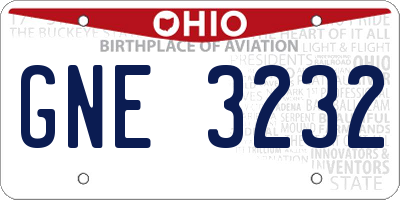 OH license plate GNE3232