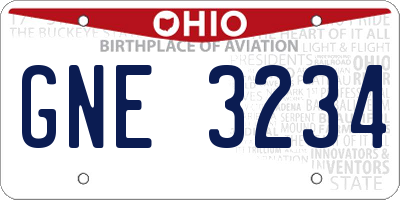 OH license plate GNE3234