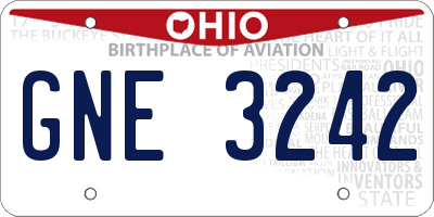 OH license plate GNE3242
