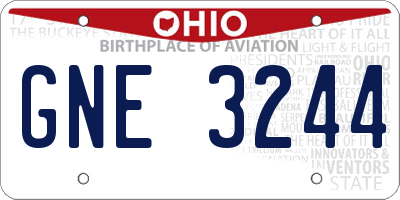 OH license plate GNE3244
