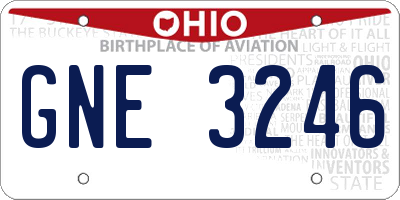 OH license plate GNE3246