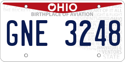 OH license plate GNE3248