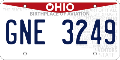 OH license plate GNE3249