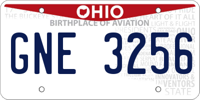OH license plate GNE3256