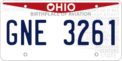 OH license plate GNE3261