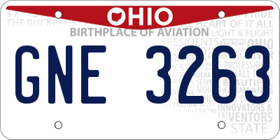 OH license plate GNE3263