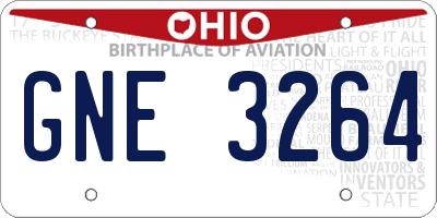 OH license plate GNE3264