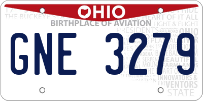 OH license plate GNE3279