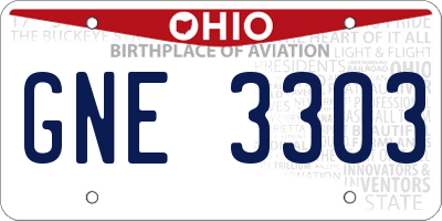 OH license plate GNE3303