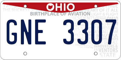 OH license plate GNE3307