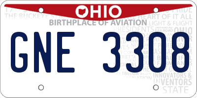 OH license plate GNE3308