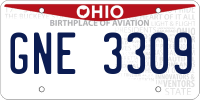 OH license plate GNE3309