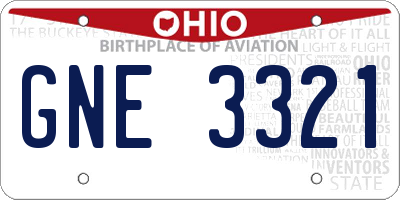 OH license plate GNE3321