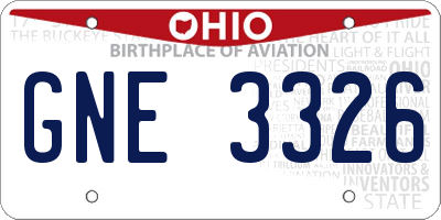 OH license plate GNE3326