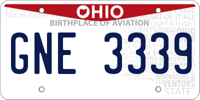 OH license plate GNE3339