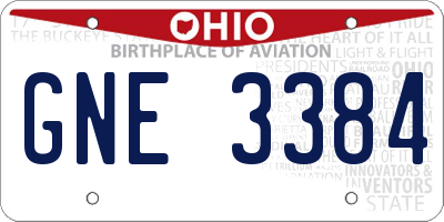 OH license plate GNE3384
