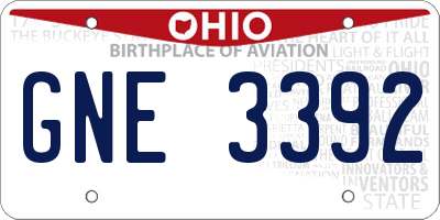 OH license plate GNE3392