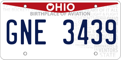 OH license plate GNE3439
