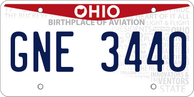 OH license plate GNE3440