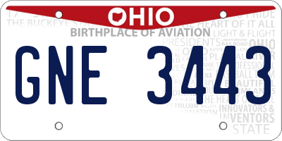 OH license plate GNE3443