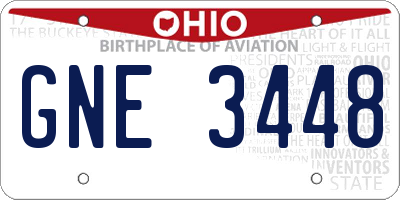 OH license plate GNE3448